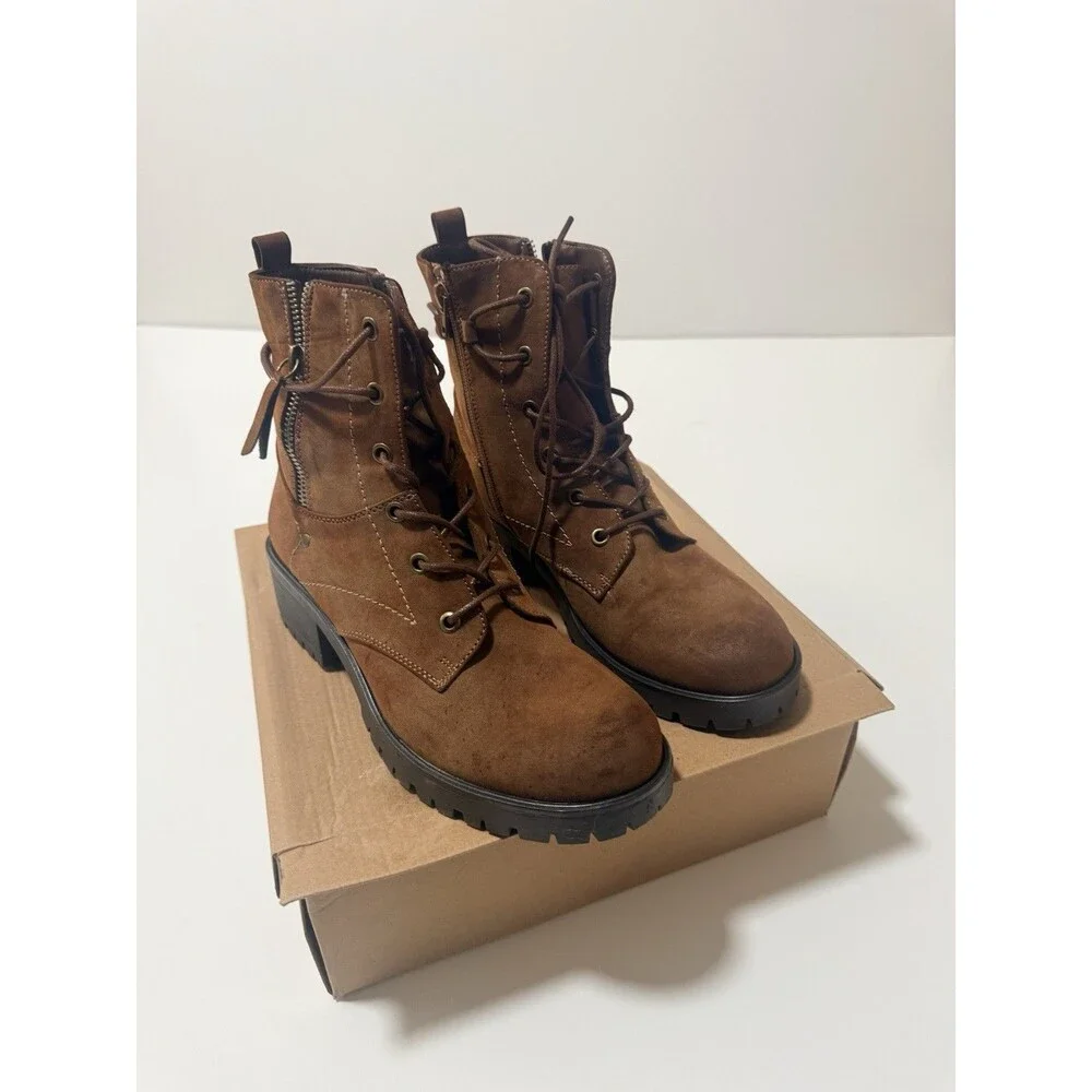 Dunes Combat Boots Womans Size 8.5 USA  Suede Brown